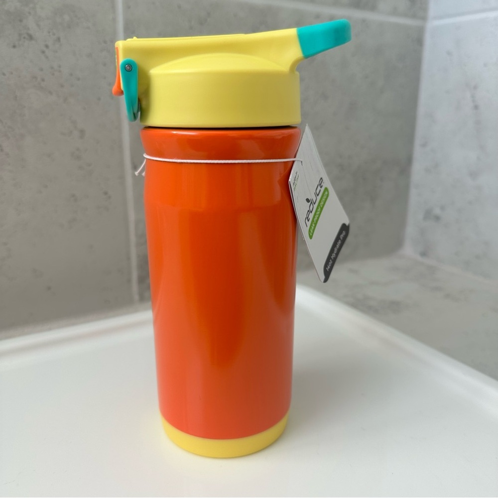 Reduce Orange and Yellow 14oz Water Bottle - Picture 7 of 12